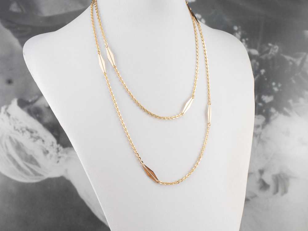 Vintage Yellow Gold Fancy Link Chain - image 5