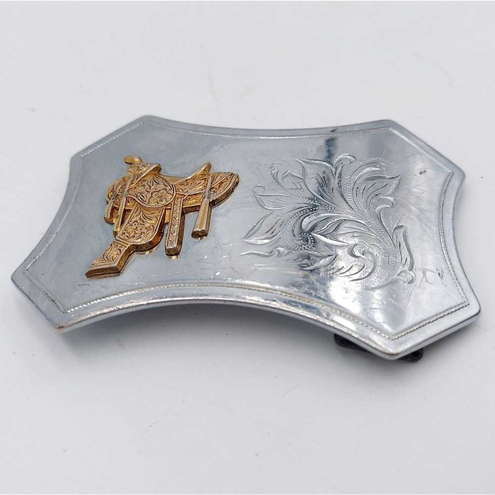 Other Horse Saddle Belt Buckle Vintage Cowboy Wes… - image 3