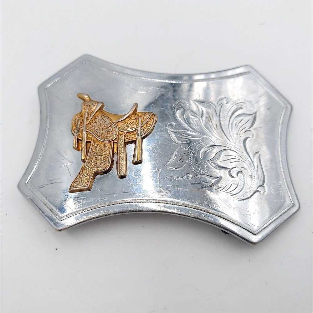 Other Horse Saddle Belt Buckle Vintage Cowboy Wes… - image 6