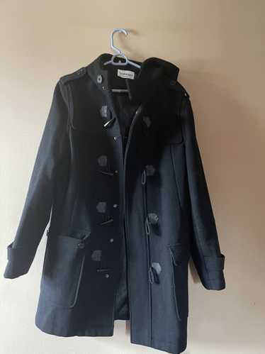 Topman Black Winter Wool Coat with Toggles