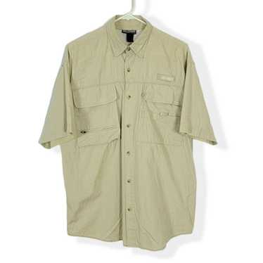 Reel Legends Shirt Mens S Small Green Button-Up Performance Fishing Short  Sleeve
