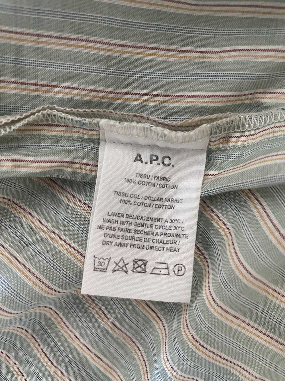 A.P.C. Green Collarless Shirt - image 4