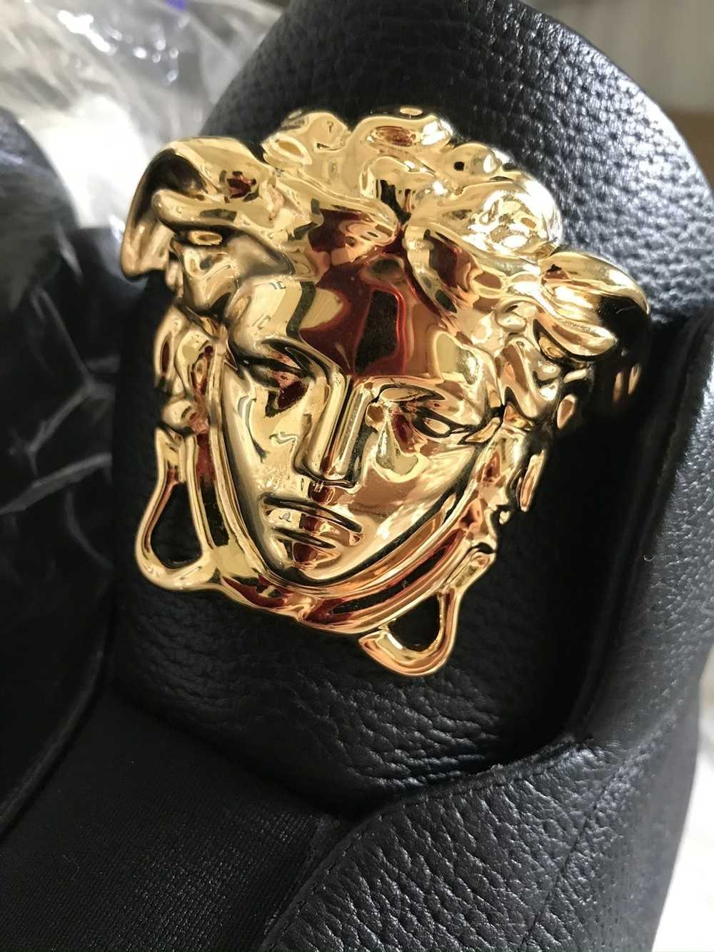 Versace VERSACE black leather HIGH TOP sneakers - image 2