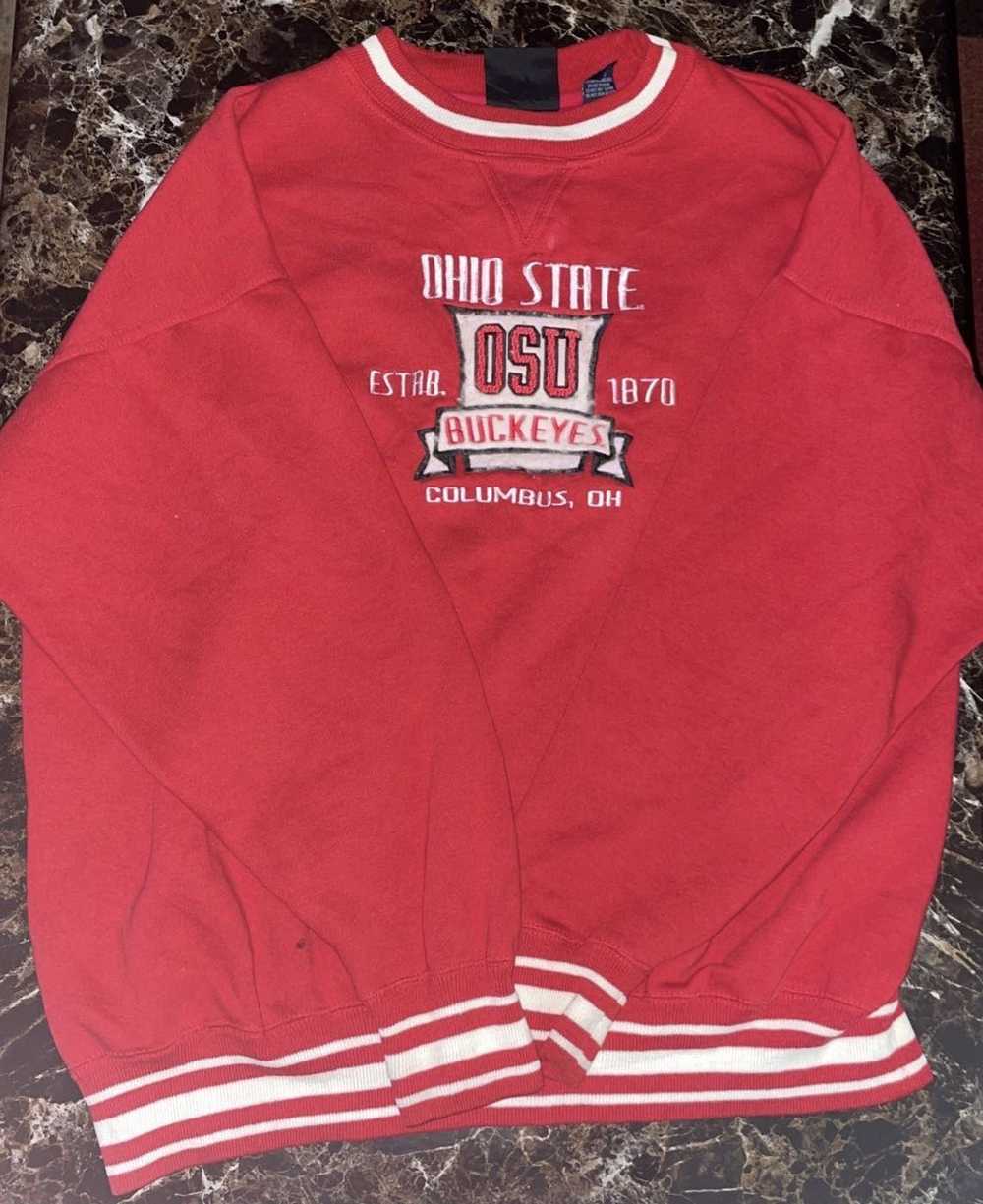Coloured Cable Knit Sweater Vintage Ohio State Bu… - image 1