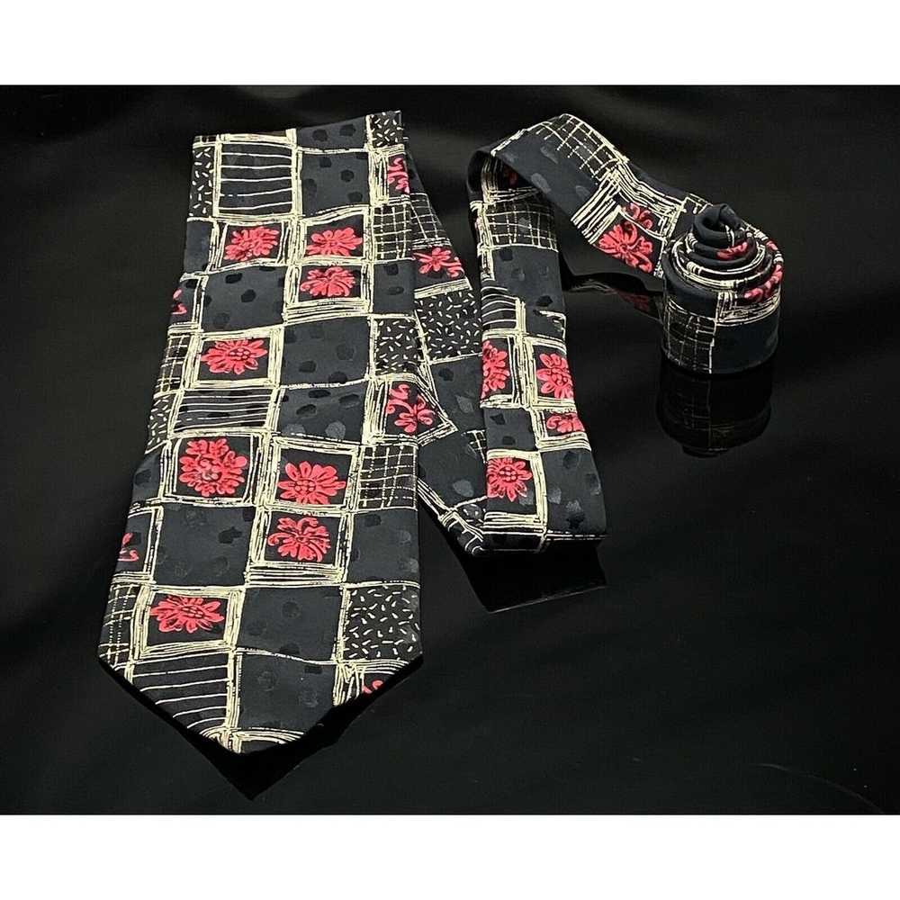 Brioni Men's Brioni Black Red Silk Neck Tie made … - image 4