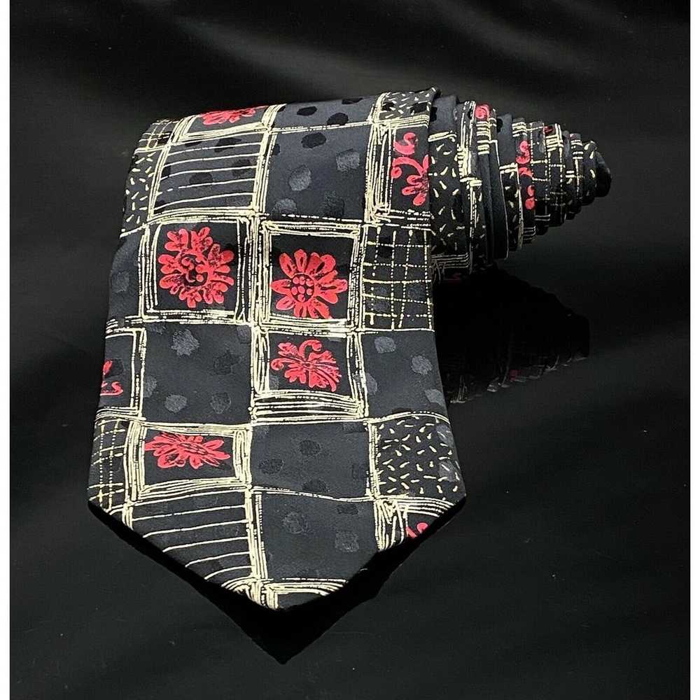 Brioni Men's Brioni Black Red Silk Neck Tie made … - image 7