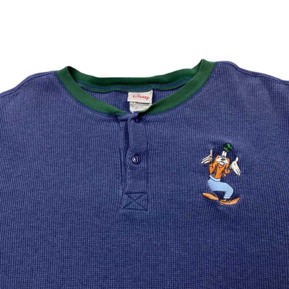 Disney × Vintage Goofy Embroidered Henley L - image 3