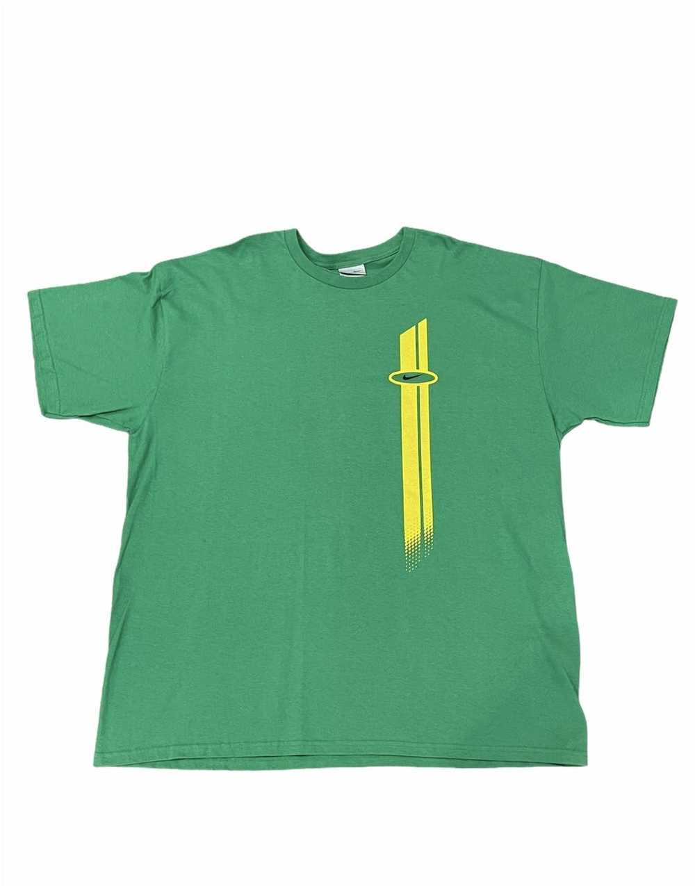 Nike Vintage Nike Green & Yellow Stripe Tee (Size… - image 1