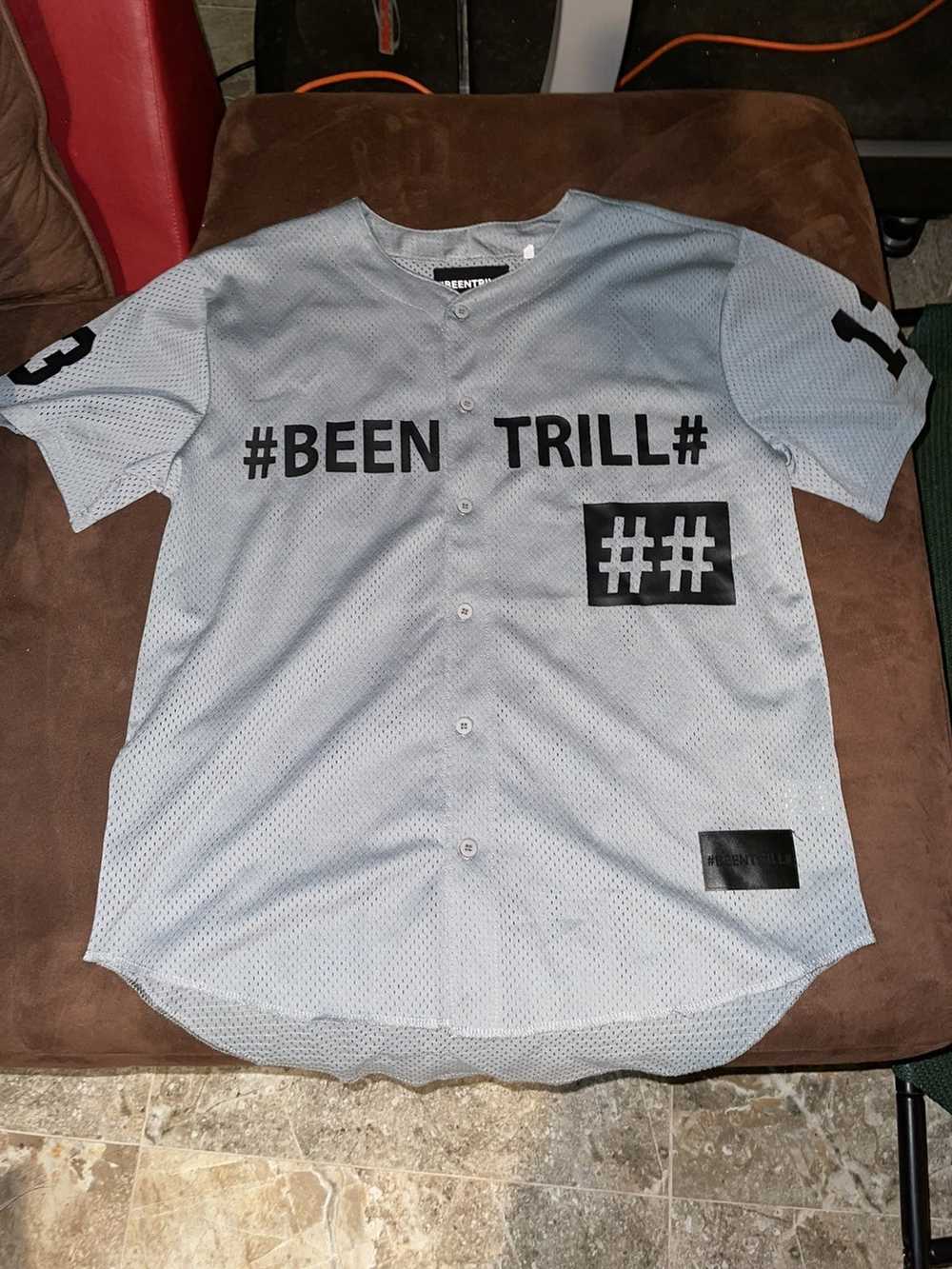 Been Trill × Pacsun Been trill grey mesh jersey - image 1