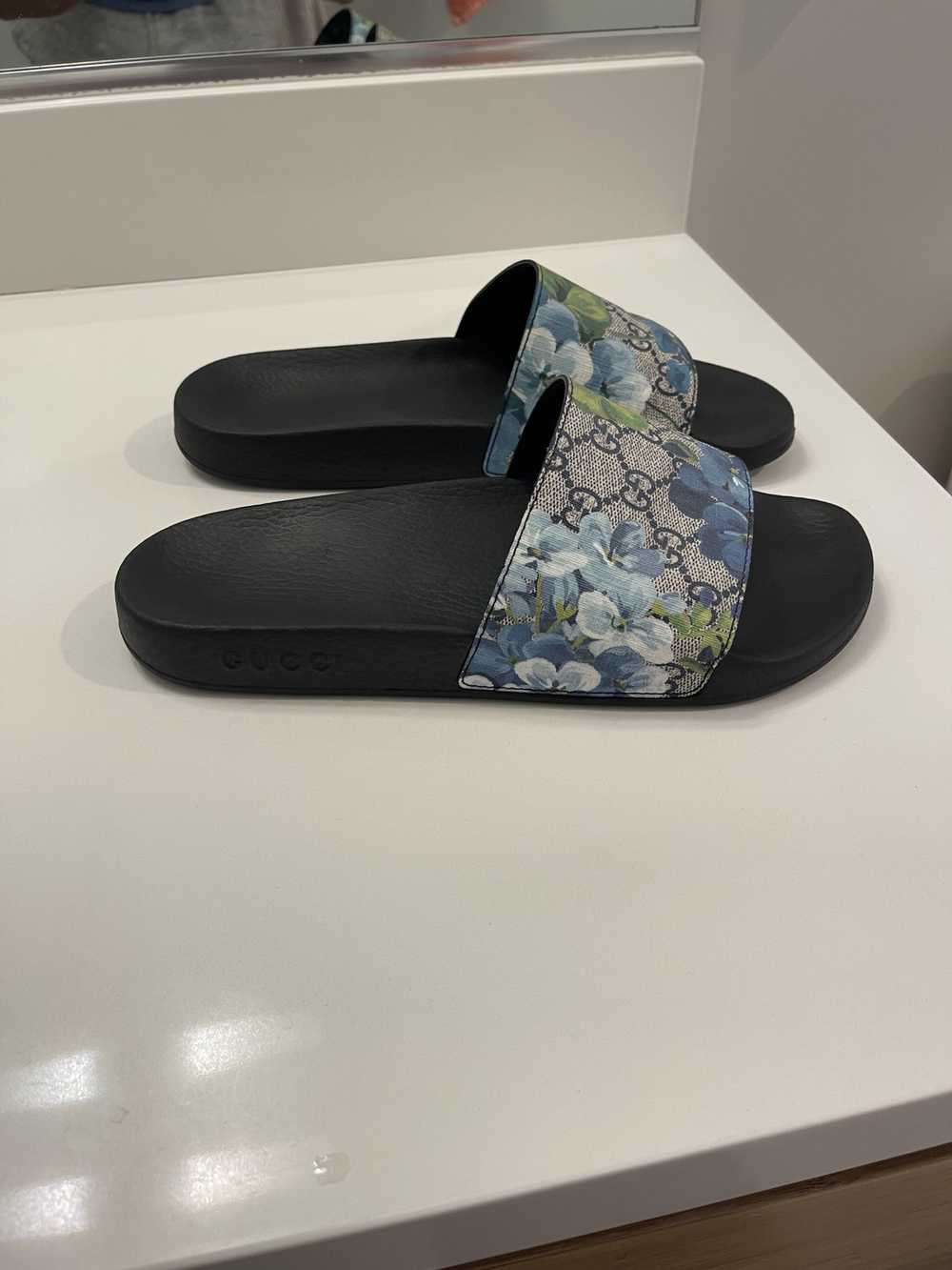 Gucci GG Supreme Blue Bloom Gucci Slides - image 1