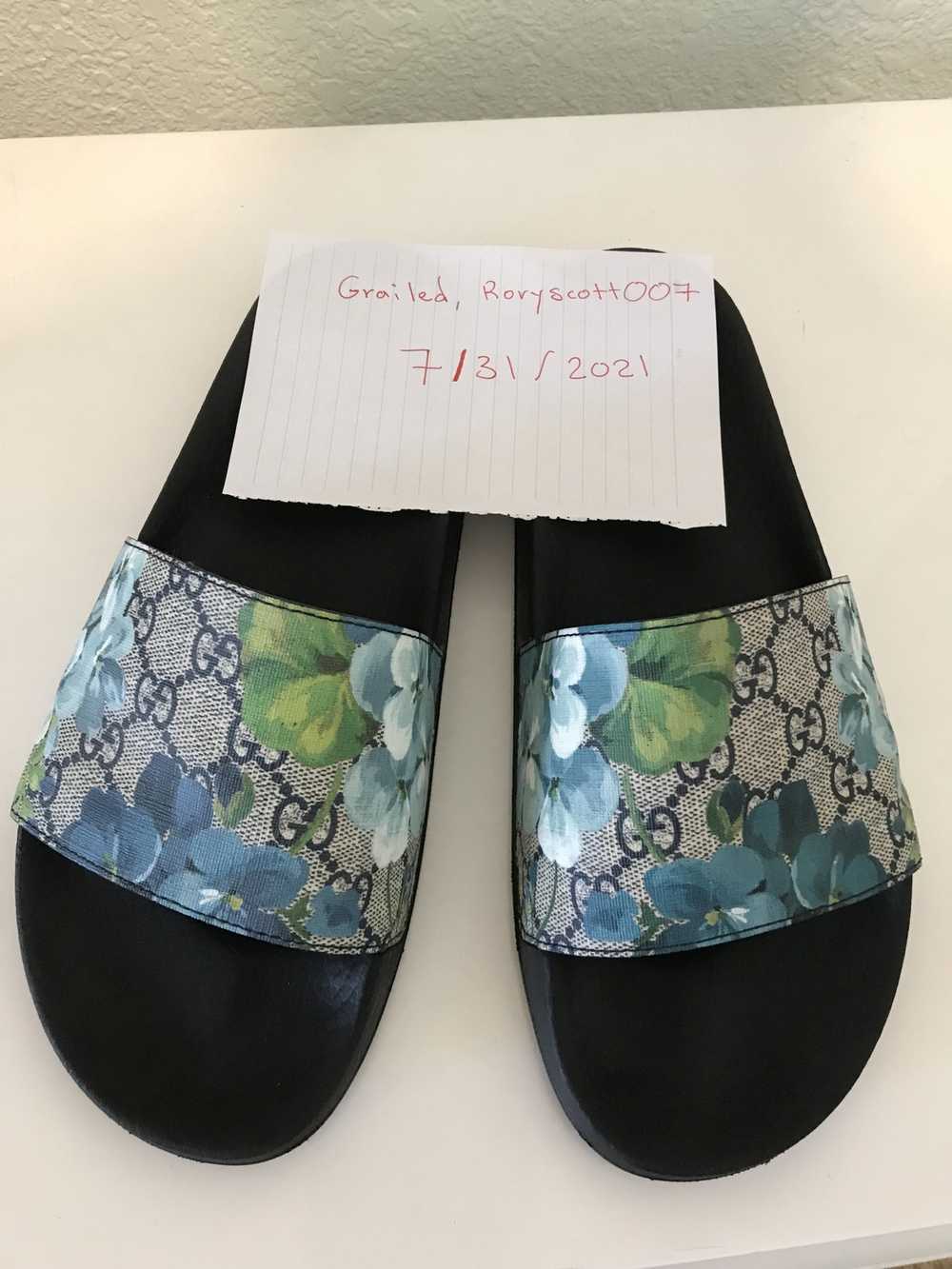 Gucci GG Supreme Blue Bloom Gucci Slides - image 8