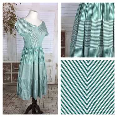Original 1950s 50s Vintage Emerald Green And Whit… - image 1