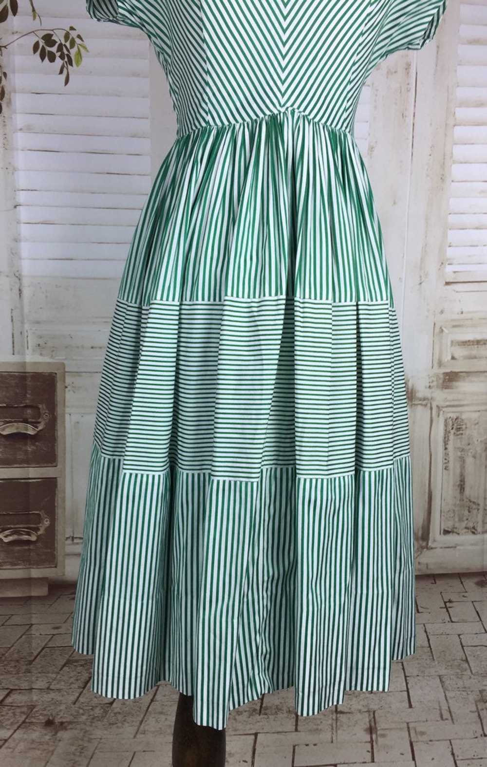 Original 1950s 50s Vintage Emerald Green And Whit… - image 5
