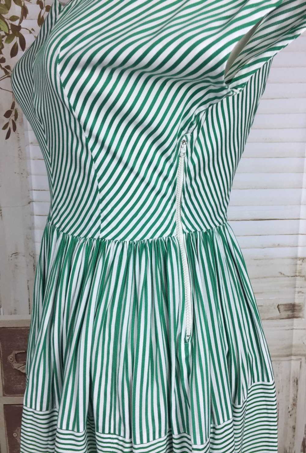 Original 1950s 50s Vintage Emerald Green And Whit… - image 6