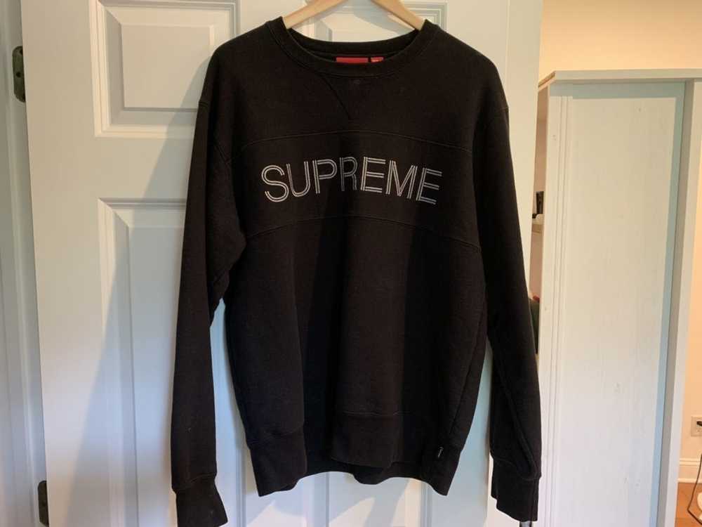 Supreme Zig Zag Stitch Panel Crewneck - image 1