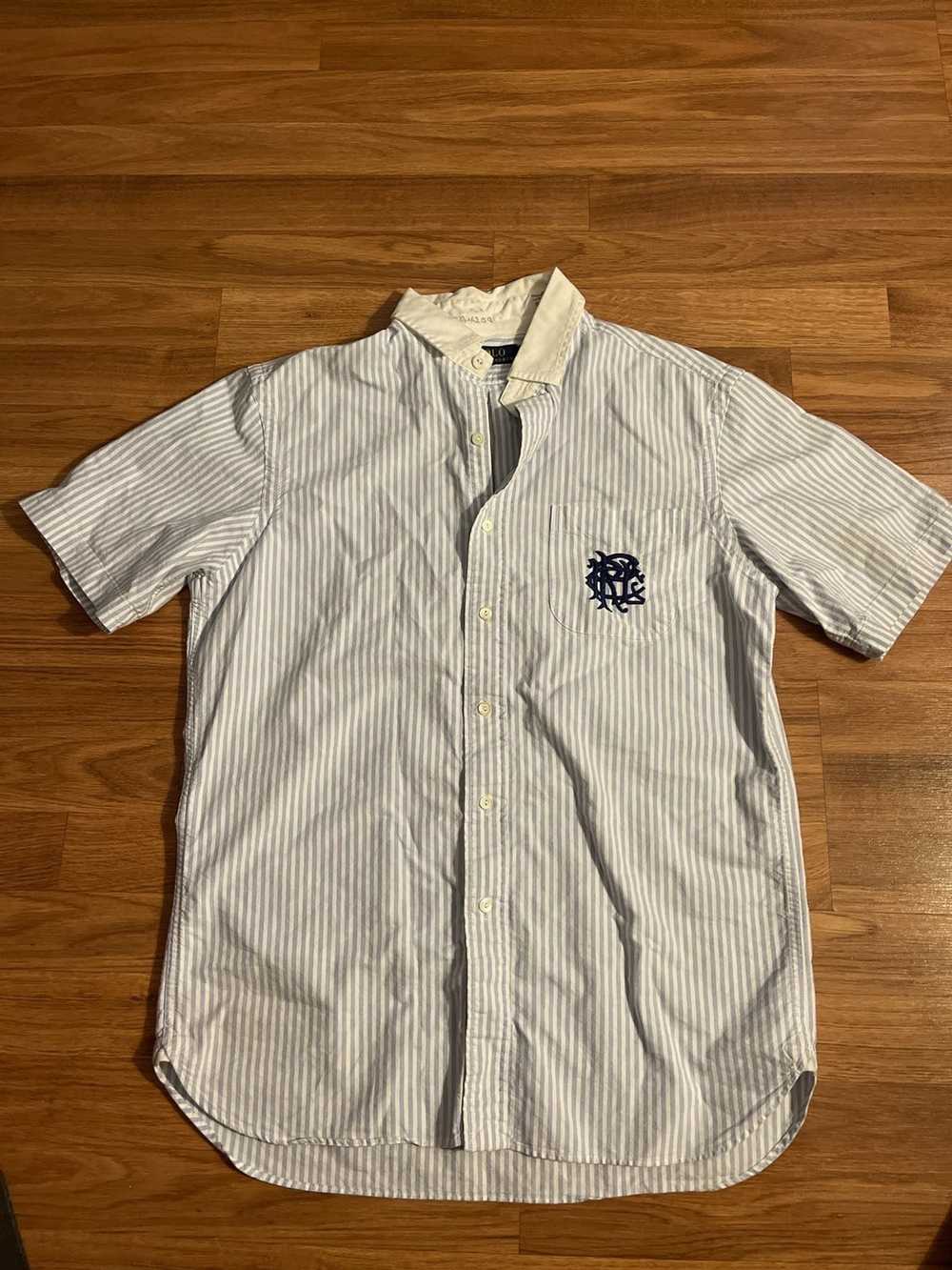 Polo Ralph Lauren Shortsleeved baby blue stripe s… - image 1