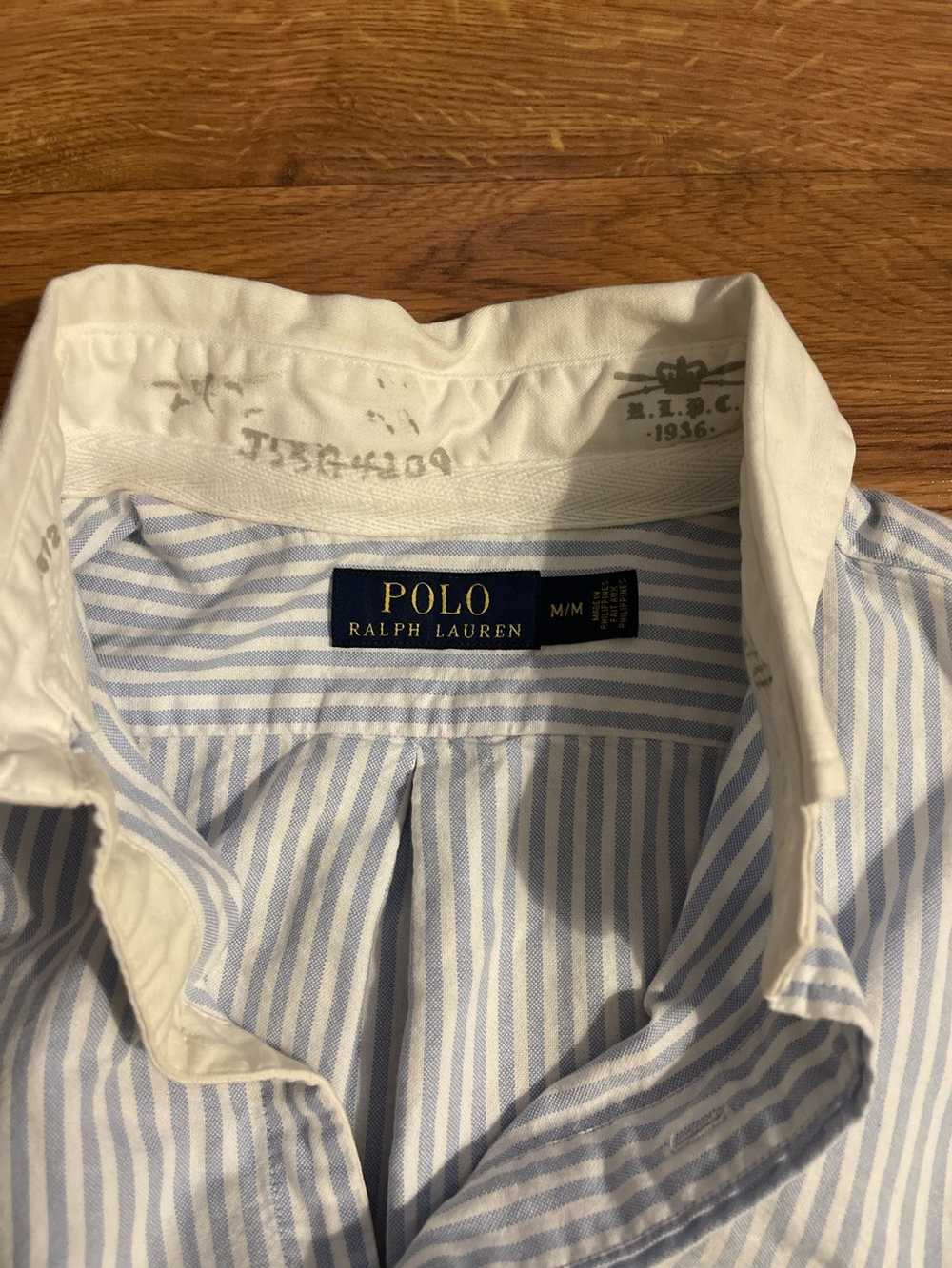 Polo Ralph Lauren Shortsleeved baby blue stripe s… - image 3