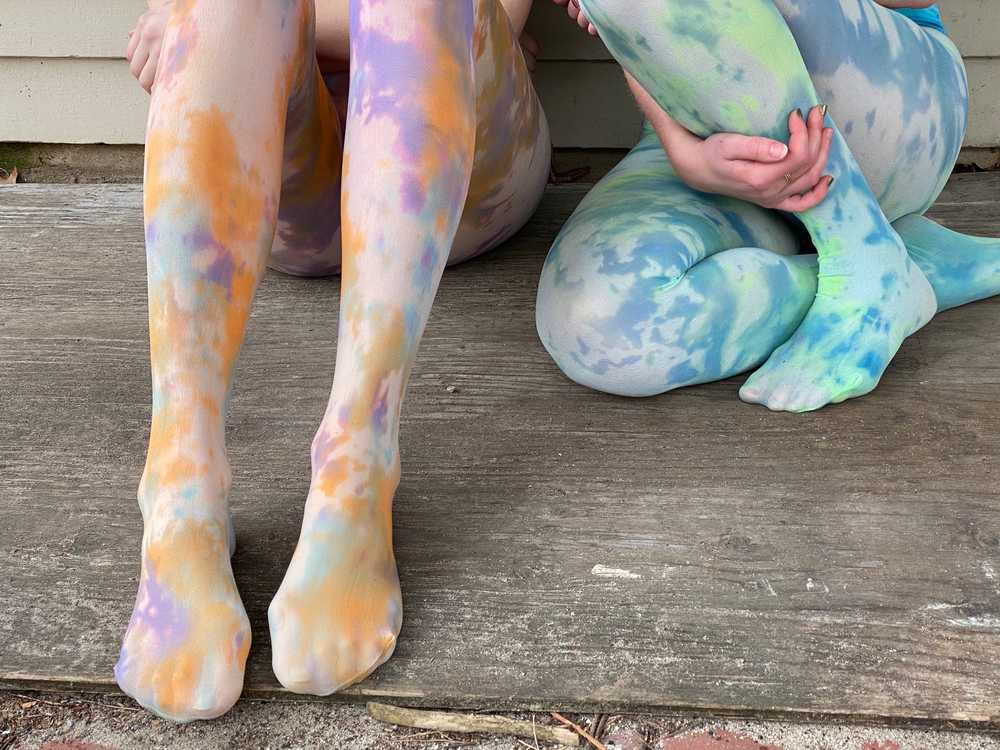 Acid cloud tie dye tights - image 2