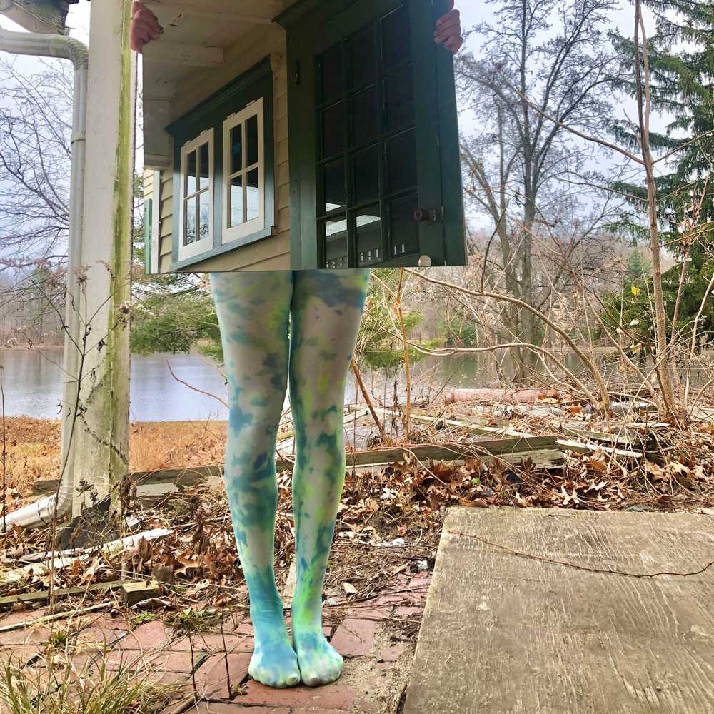 Acid cloud tie dye tights - image 3