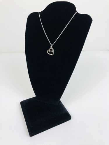 Used A/Good Condition] Christian Dior Vintage Logo Heart Clover Metal  Rhinestone Women's Necklace Silver 20432870