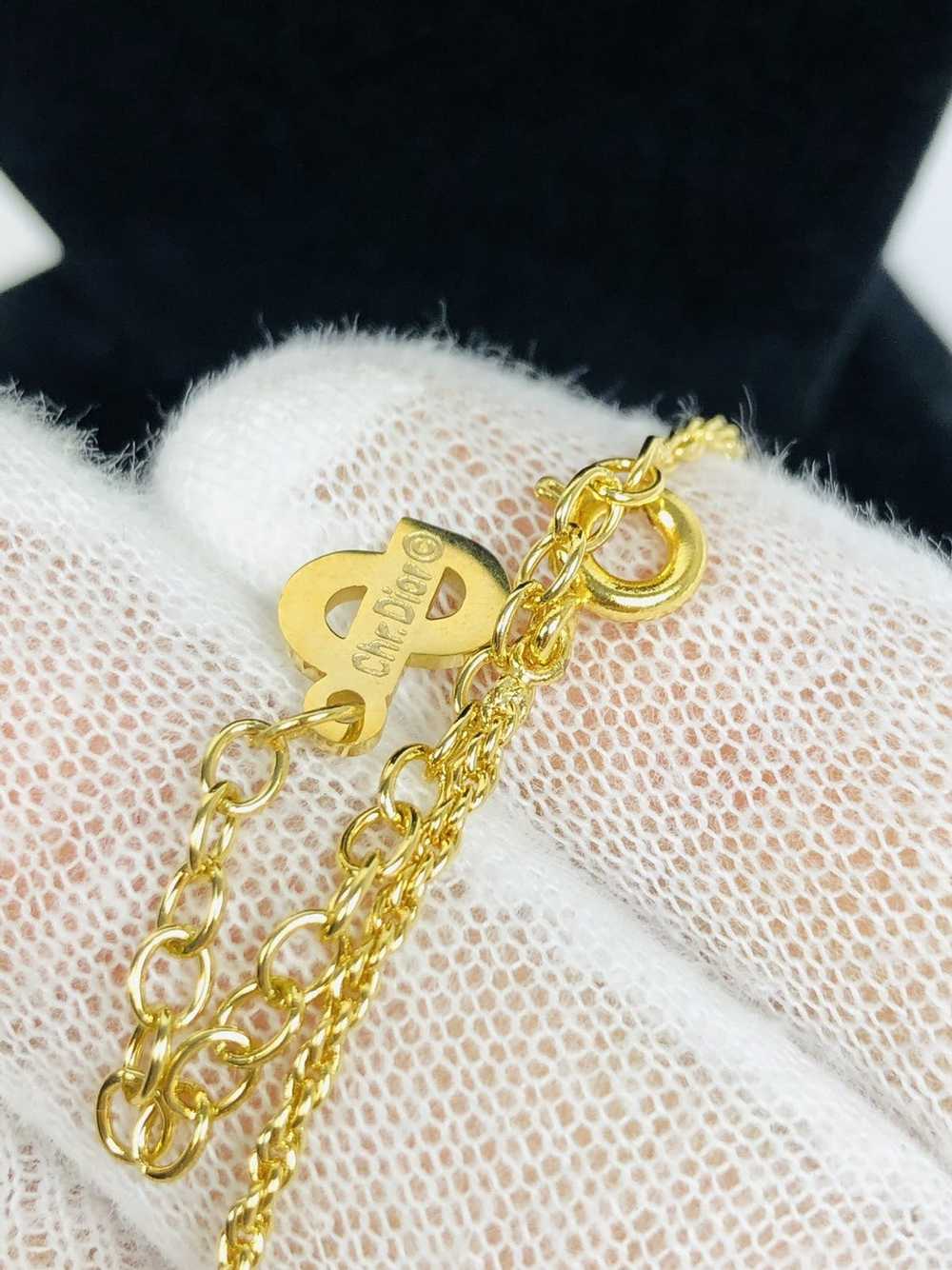 Dior Dior encrusted pendent necklace - image 4