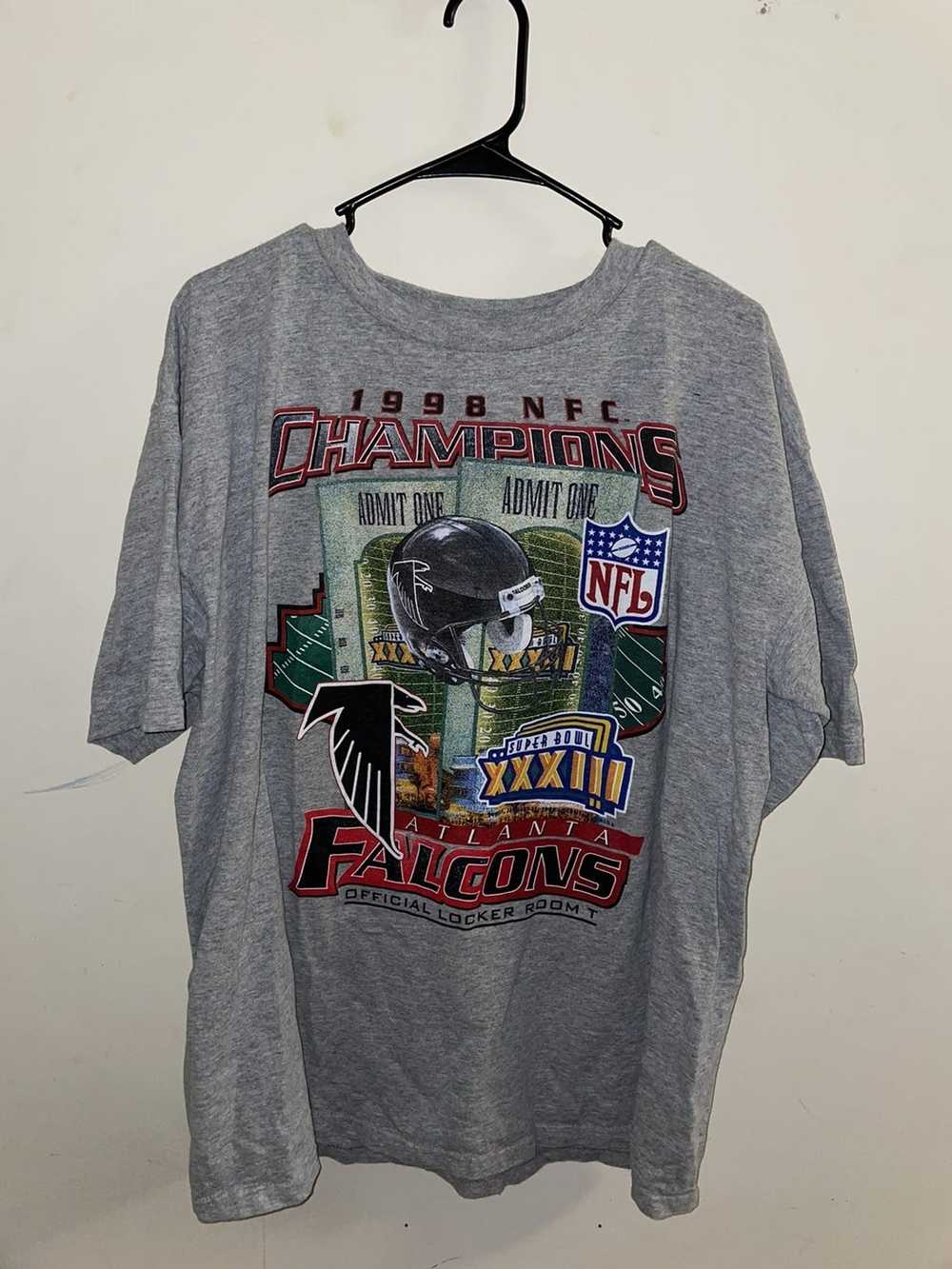 Vintage 90s Atlanta Falcons 1998 Super Bowl Champions T Shirt Size XL Black