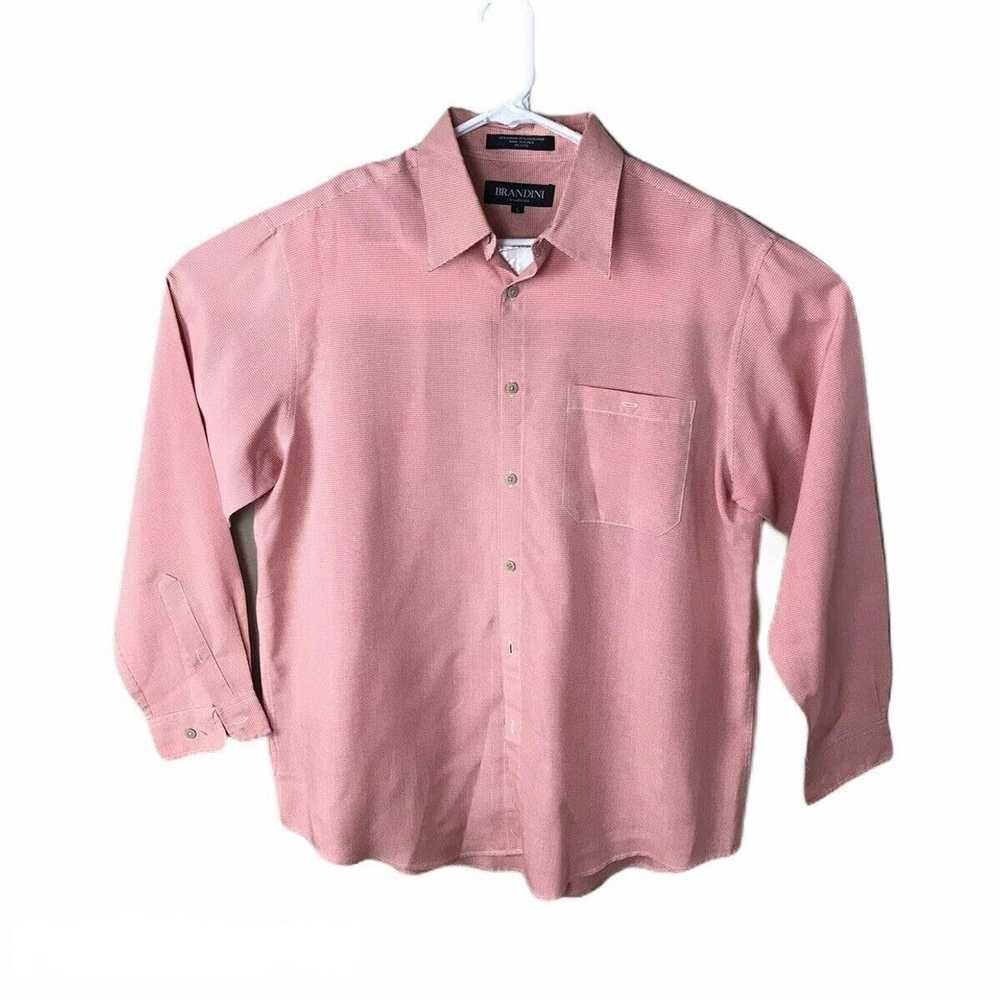 TM LEWIN Shirt Mens 15 S Pink & White Design - Brandinity