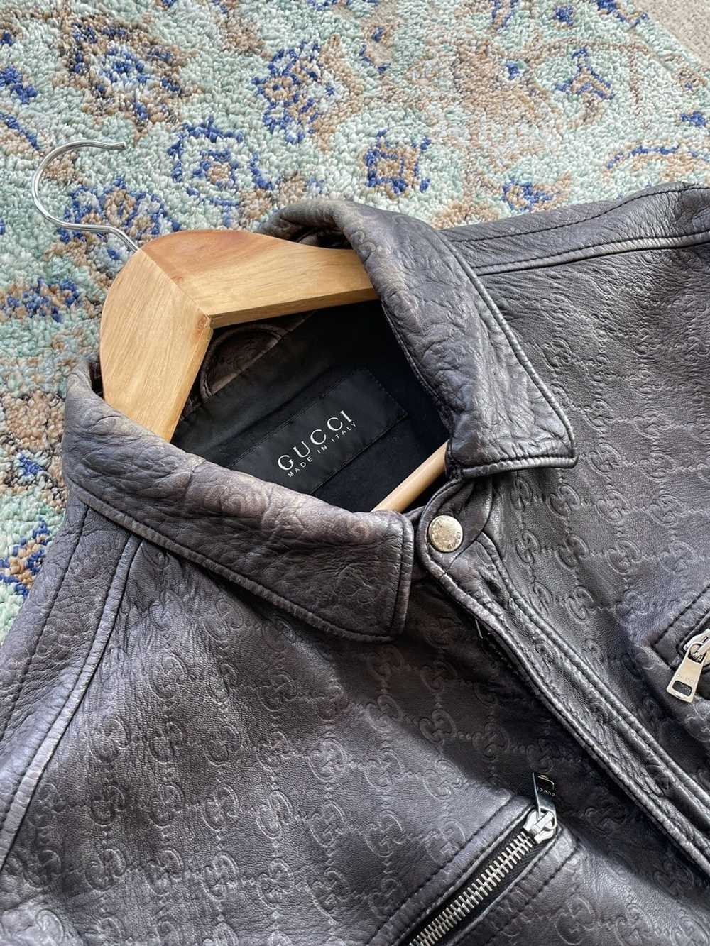 Gucci GG Monogram leather jacket - image 2