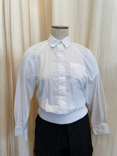 DKNY white button up with elastic band - image 1