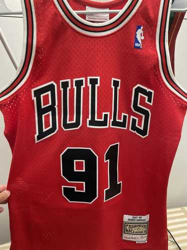 NBA CHICAGO BULLS BASKETBALL SHIRT JERSEY ADIDAS #91 DENNIS RODMAN