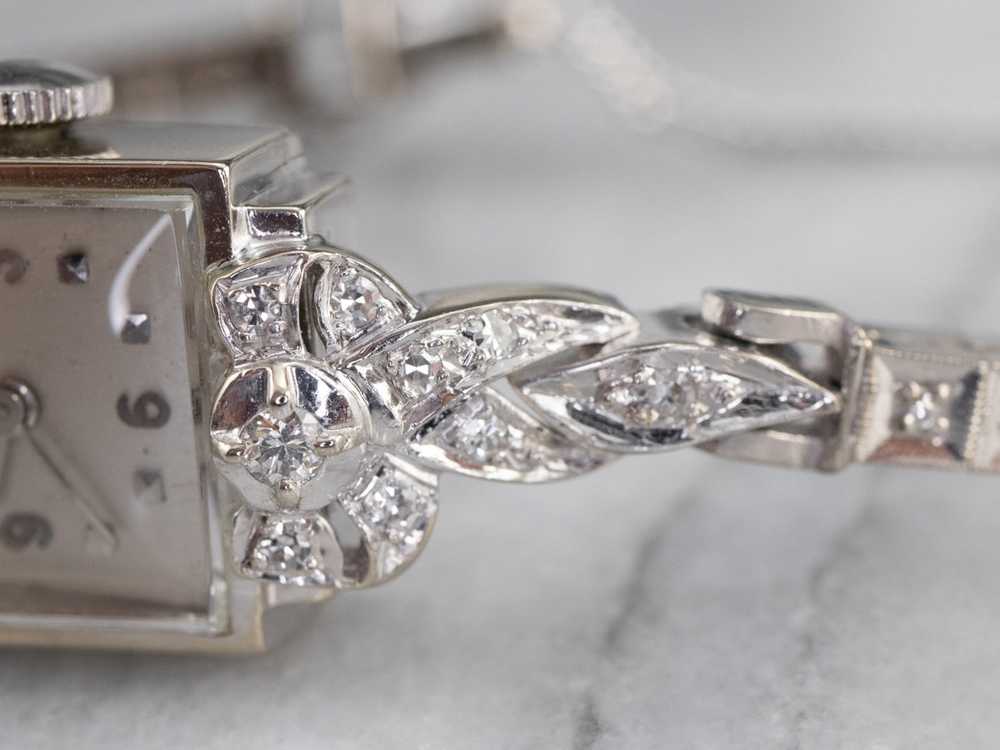 Ladies Longines White Gold and Diamond Wrist Watch - image 6