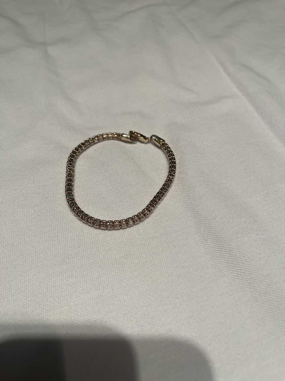 Gold Rose gold diamond cut bracelet - image 2