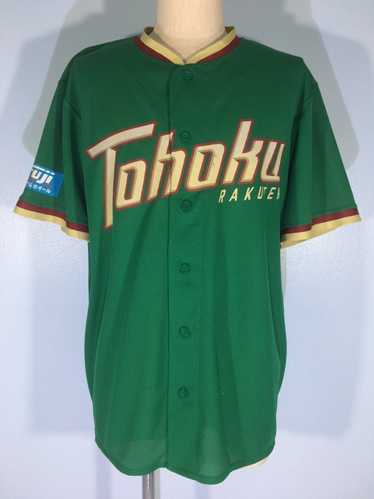 Retro Majestic NPB Japan Baseball Tohoku Rakuten Eagles Knit Jersey Red