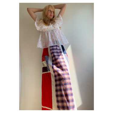 70s patchwork skirt - image 1