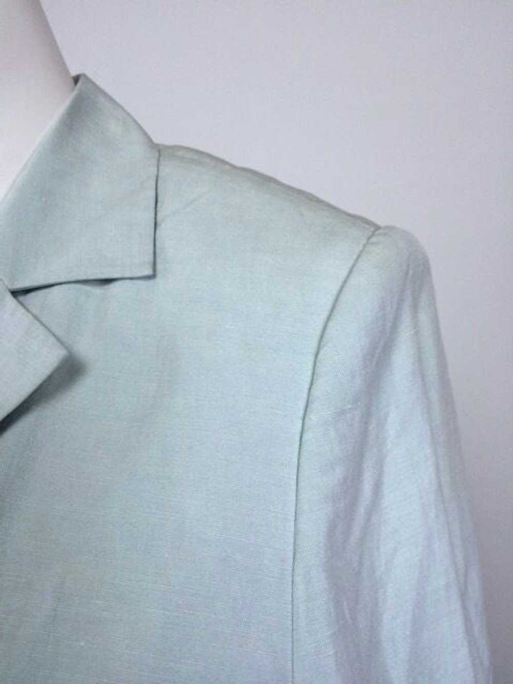 Talbots Size 14 Pale Mint Green Silk Linen Blazer - image 3