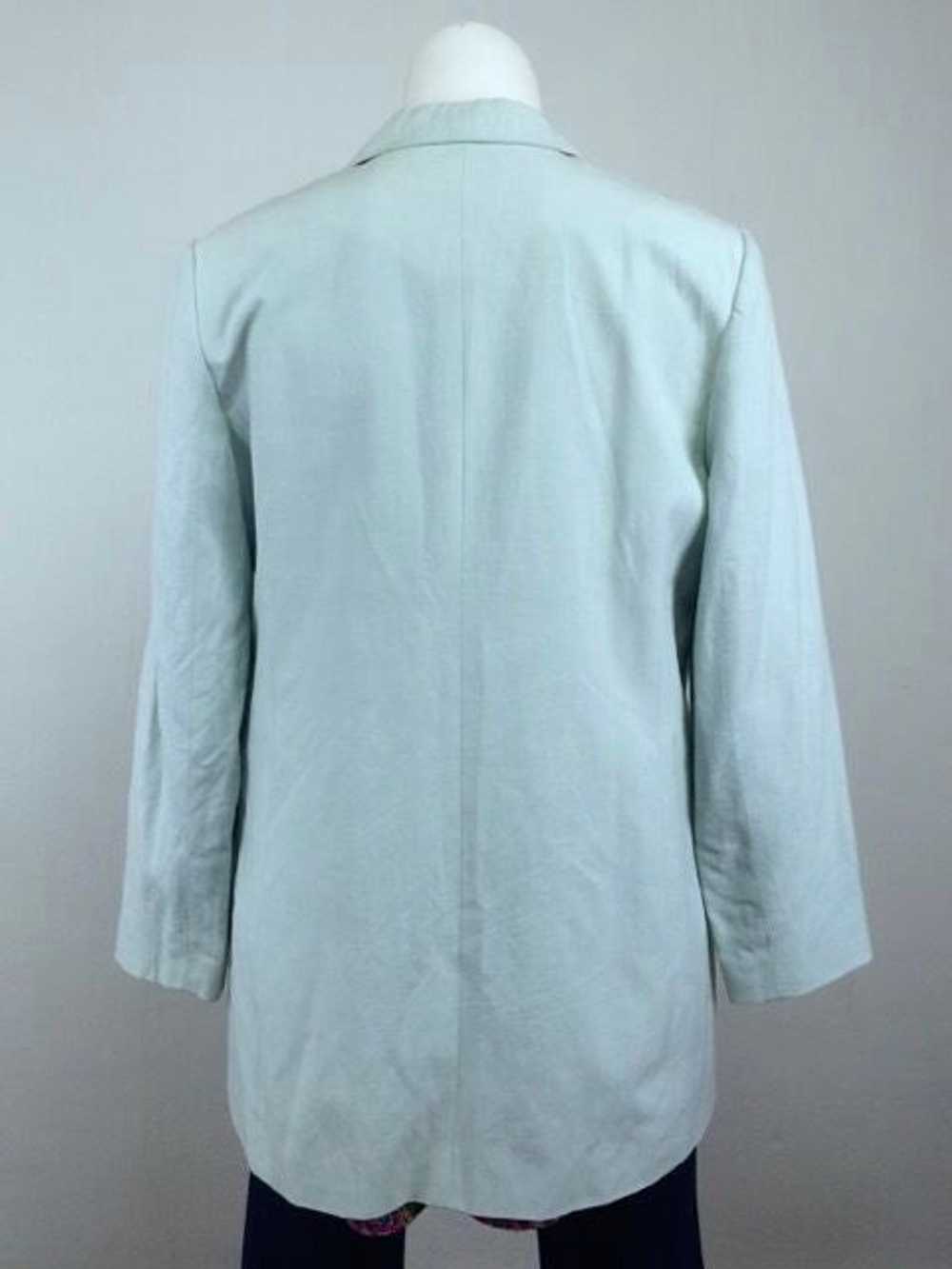 Talbots Size 14 Pale Mint Green Silk Linen Blazer - image 6