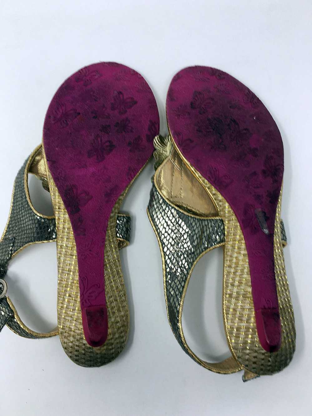 Poetic License Size 9.5 Gold & Pink Snake Print S… - image 9