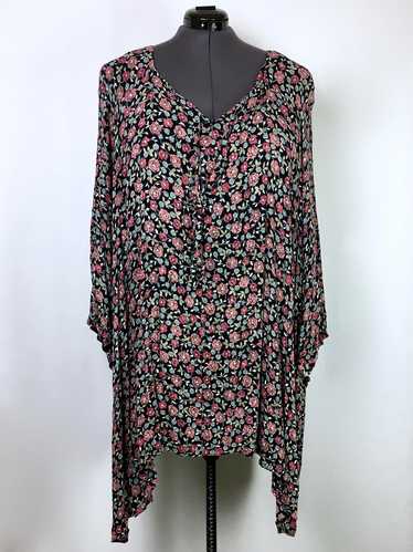 Size 9X Black & Rose Floral Shirt - image 1