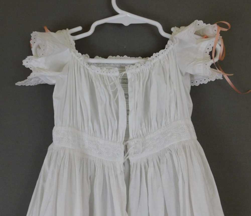 Victorian Infant Baby Gown, Cotton Embroidered, f… - image 10