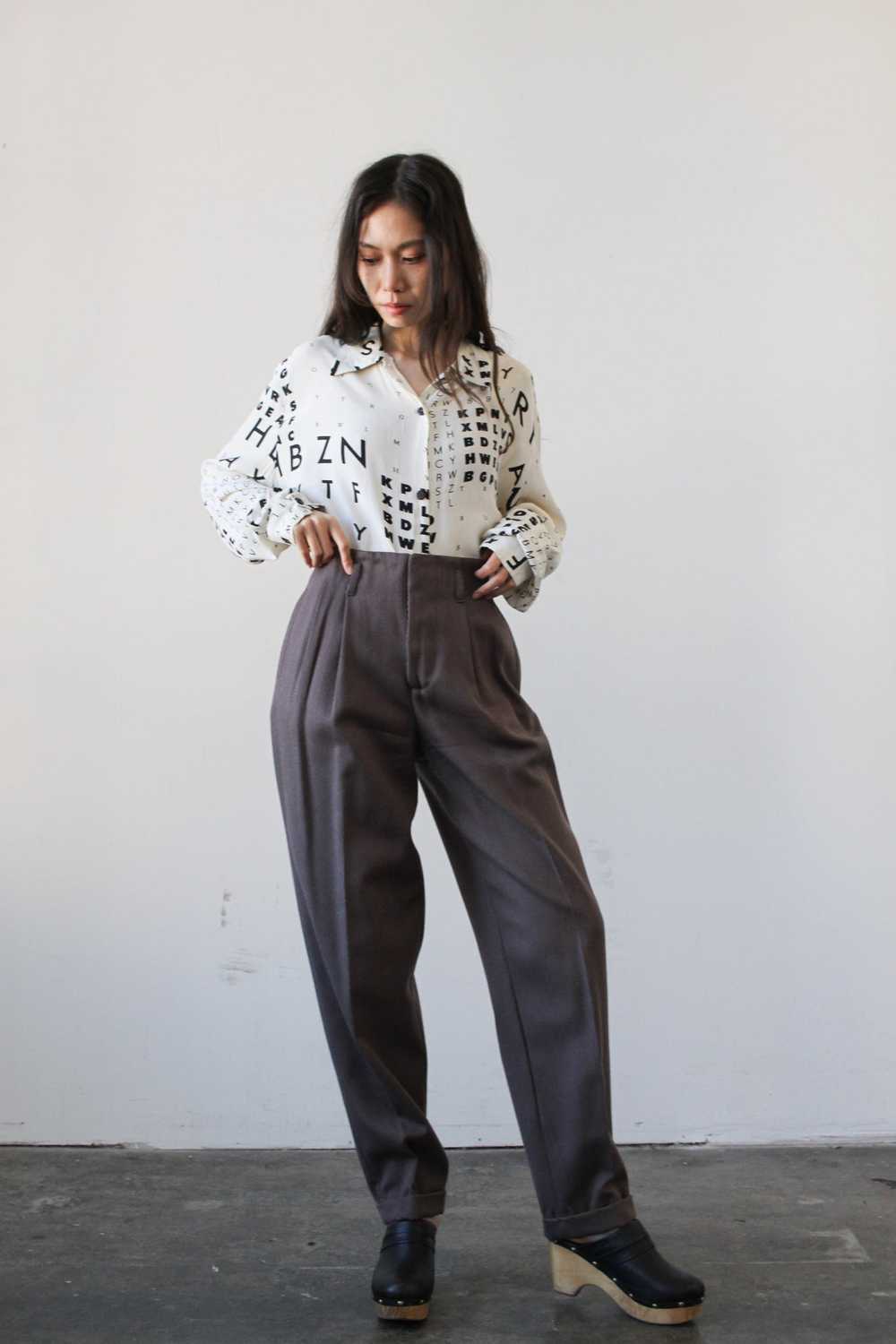 1980s Ann Taylor Ribbed Wool Trousers - image 3