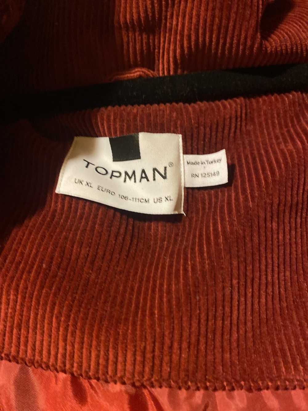Topman Topman XL red corduroy hooded puffer - image 2