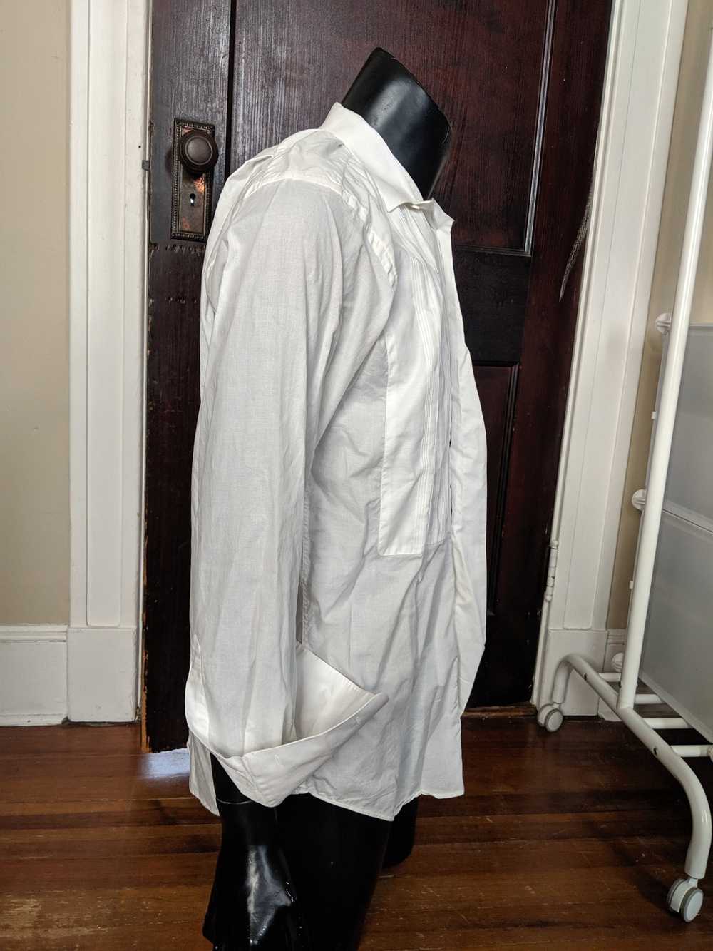 Italian Designers Gorena white pleated tuxedo shi… - image 5