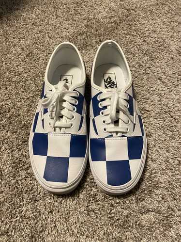 Vans Blue and White Checker Leather Vans