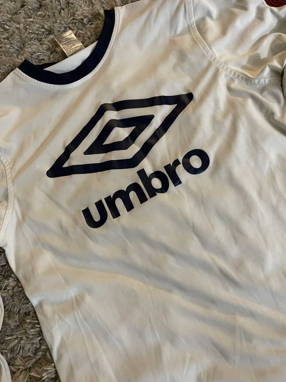 Umbro × Vintage White long sleeve Umbro jersey - image 3
