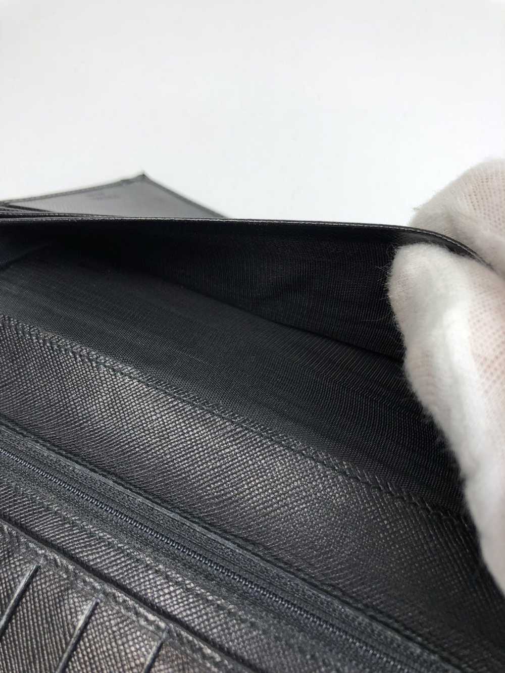 Prada Prada tessuto nero leather long wallet - image 5