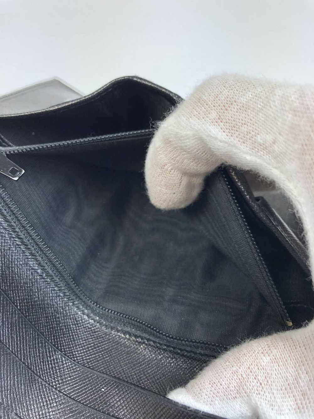 Prada Prada tessuto nero leather long wallet - image 6