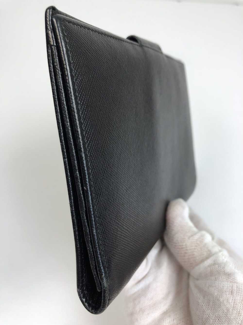Prada Prada tessuto nero leather long wallet - image 8
