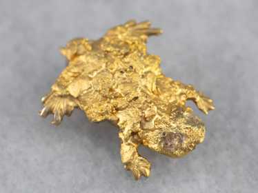 Gold Nugget Frog Pin - image 1