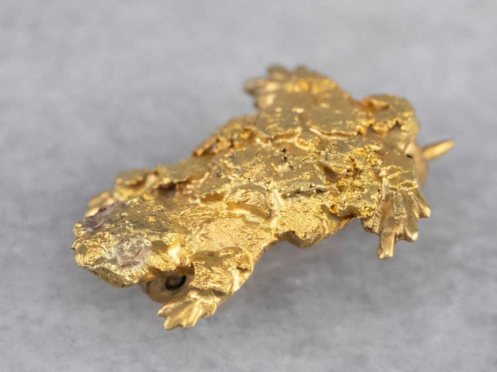 Gold Nugget Frog Pin - image 3