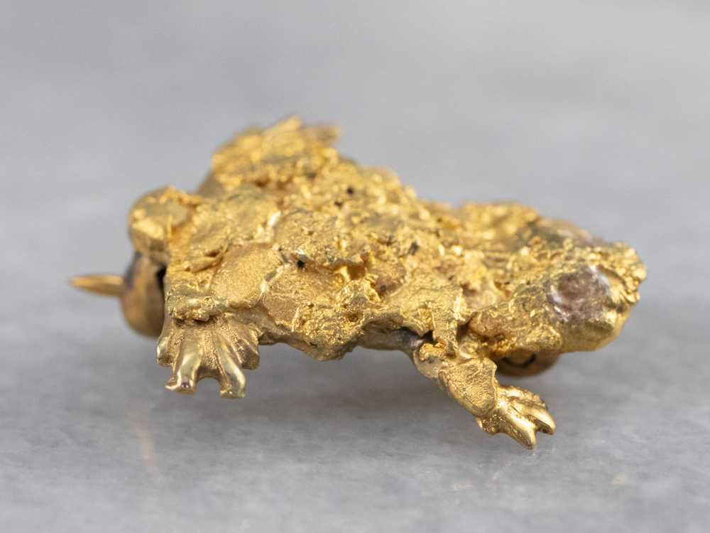 Gold Nugget Frog Pin - image 4